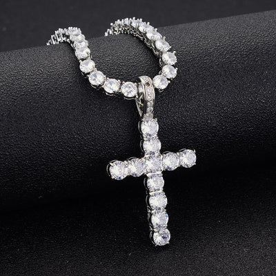 Iced Tennis Cross Chain