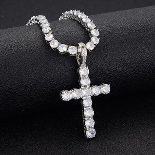 Iced Tennis Cross Chain