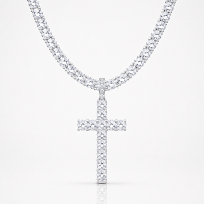 Iced Tennis Cross Chain