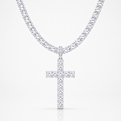 Iced Tennis Cross Chain