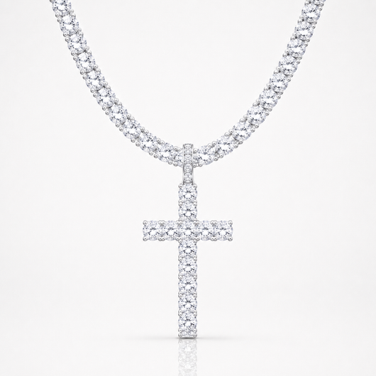 Iced Tennis Cross Chain
