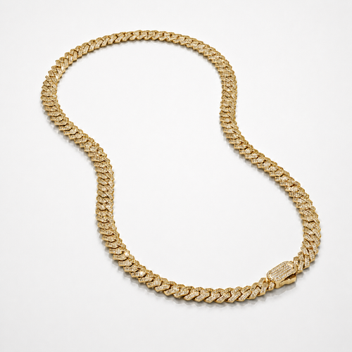 PRONG LINK ICED CUBAN (GOLD) 8MM