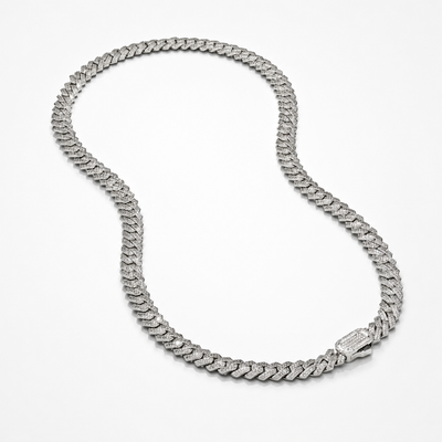 PRONG LINK ICED CUBAN (SILVER) 8MM