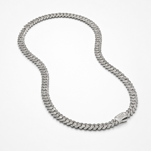 PRONG LINK ICED CUBAN (SILVER) 8MM