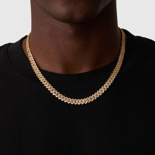 PRONG LINK ICED CUBAN (GOLD) 8MM