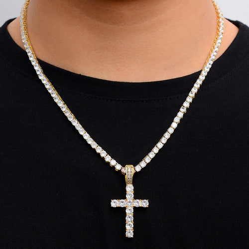 Iced Tennis Cross Chain
