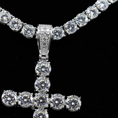 Iced Tennis Cross Chain