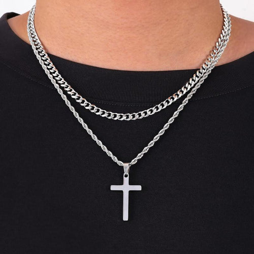 Stainless Steel Layered Cross