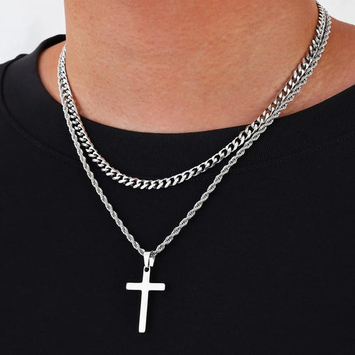 Stainless Steel Layered Cross